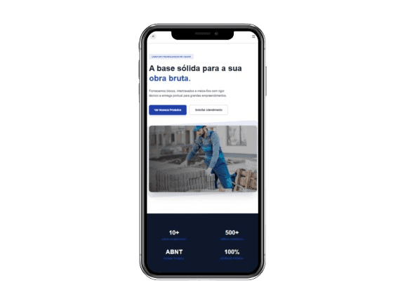 Mockup do site da GR Pré Moldados
